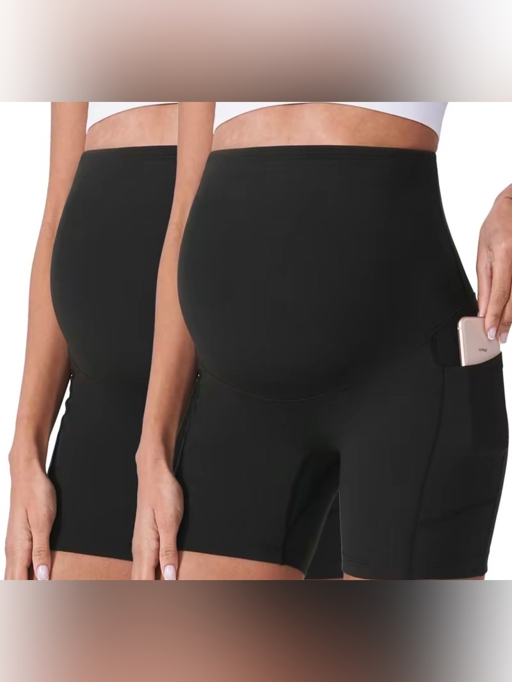 POSHDIVAH Maternity Shorts 2pk